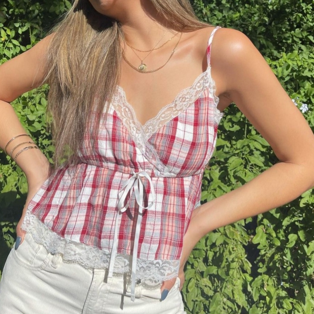 American Eagle Gingham crop top